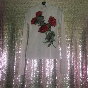 Sheer long sleeve nude shirt